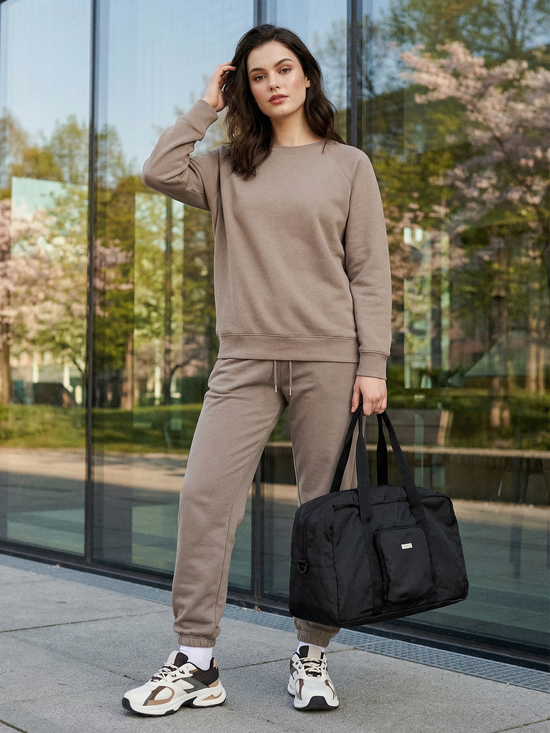Dresowe spodnie jogger terry