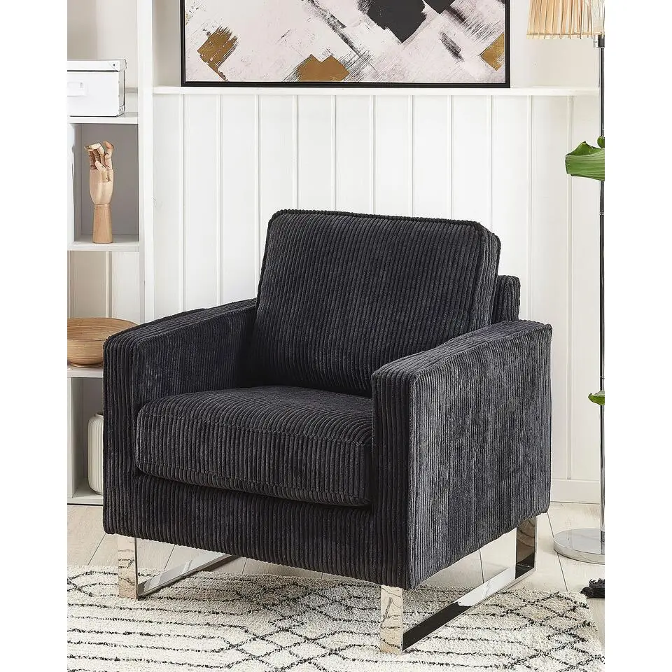 VIND - Fauteuil - Zwart - Corduroy