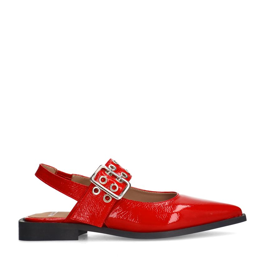 Manfield Rode lakleren slingbacks