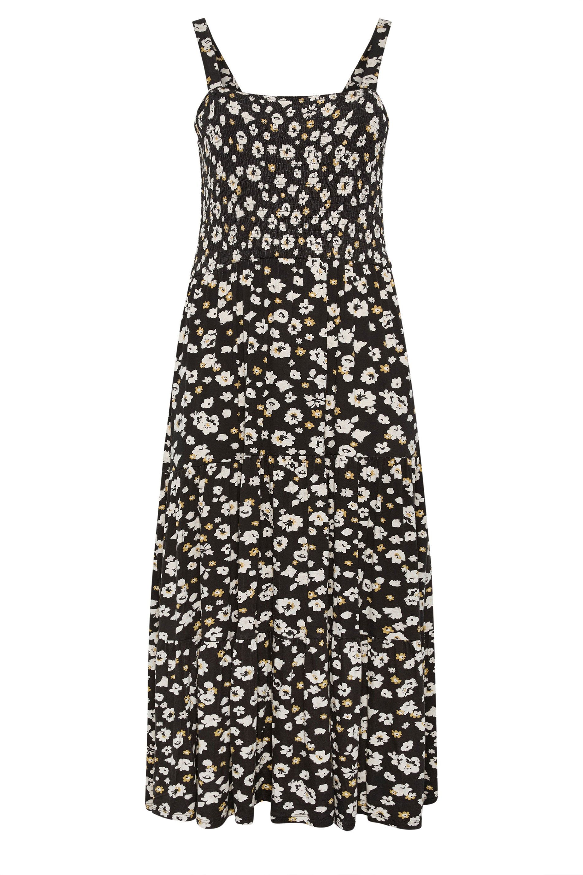 Yours Floral Shirred Midi Dress