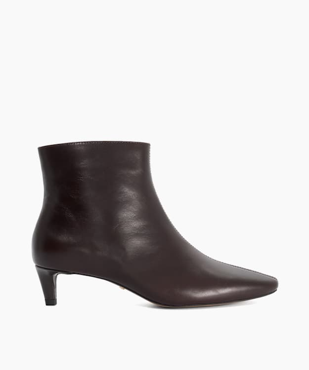 Ovelle Brown - Leather Heeled Ankle Boots