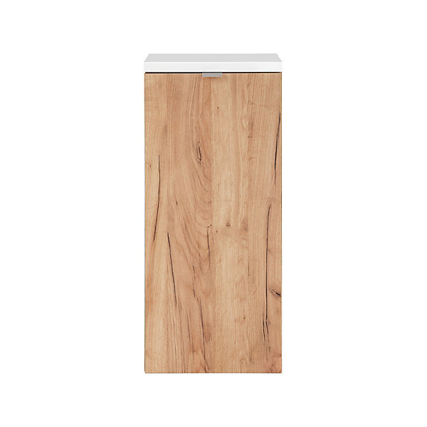 Demi-colonne 1 porte panier à linge April Bois et Blanc