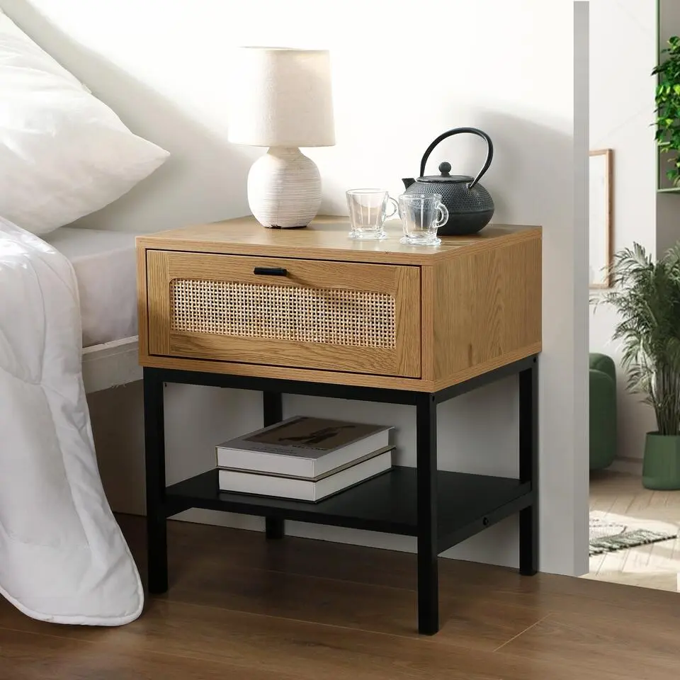 Calicosy - JAYA Nachtkastje - Licht hout - 35x45x50 cm