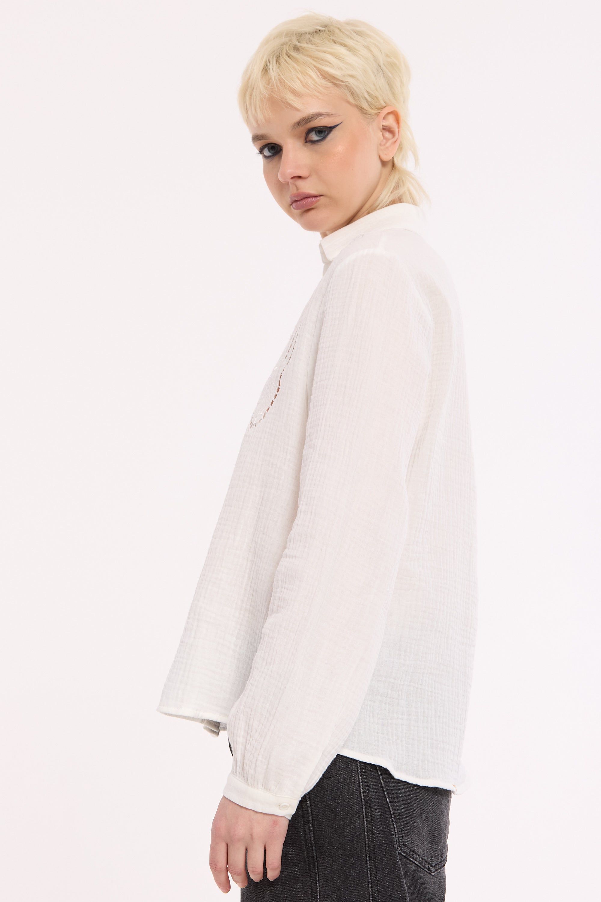 House of Holland Cutwork Embroidered Cotton Shirt