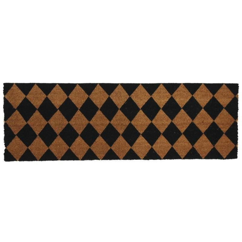 - Paillasson grande taille en coco 120 x 40 cm damier
