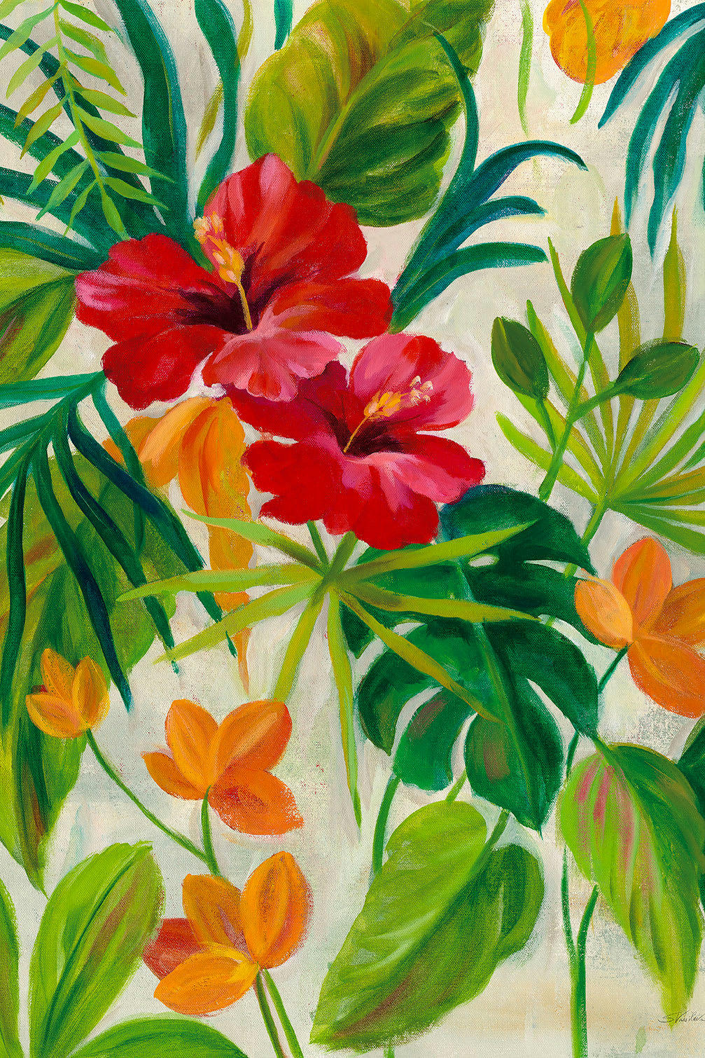 - Tableau Jardin tropical imprimé sur toile 60x90cm