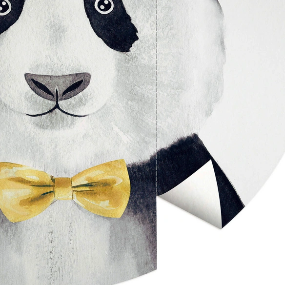 Vliestapete »Runde Vliestapete«, Pandabär Panda Teddy Bär, mehrfarbig, matt