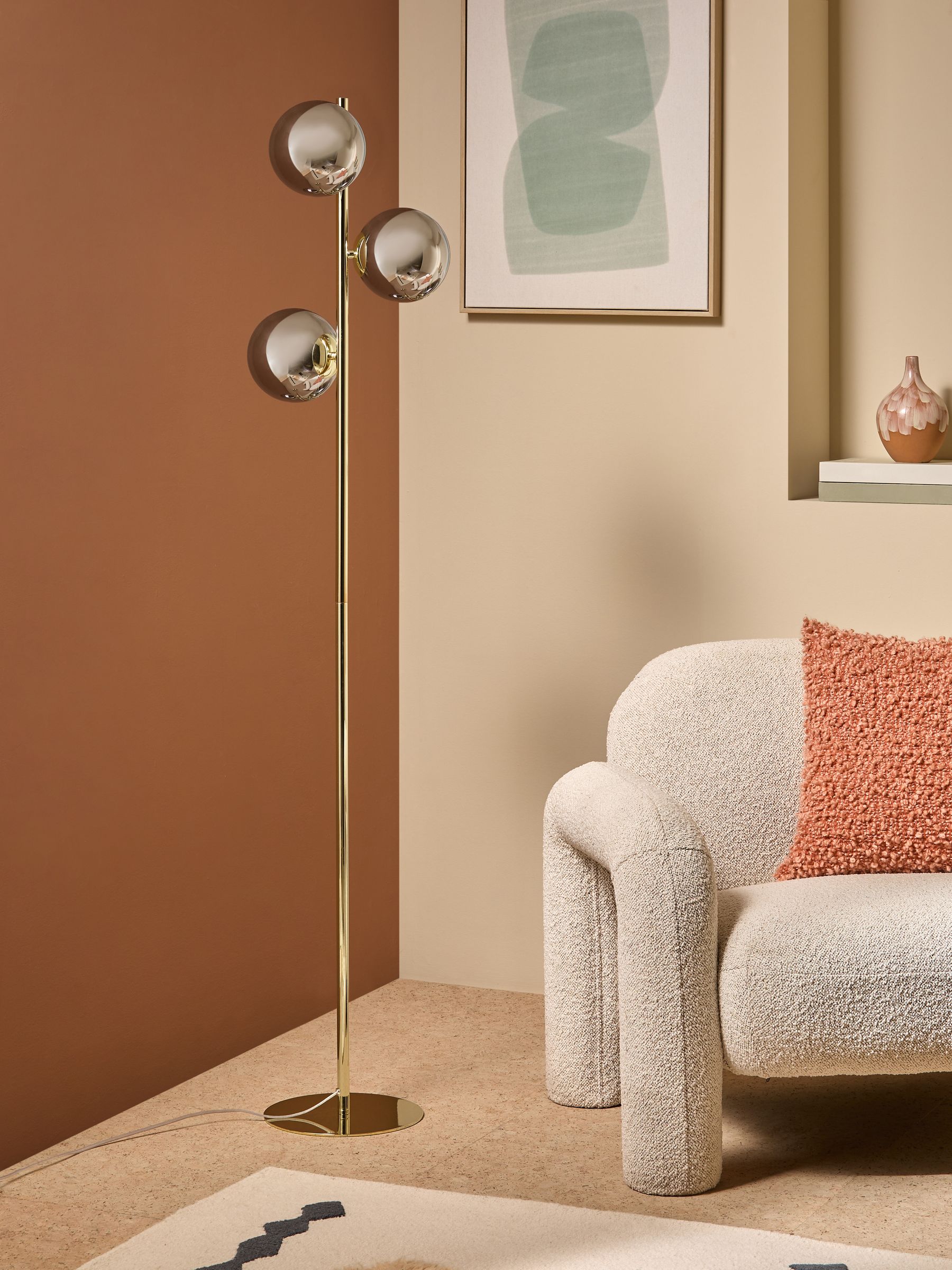 Globe Floor Light in Grey/Brass