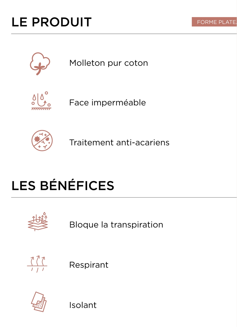 PROTÈGE-MATELAS FORME PLATEAU IMPERMÉABLE 210GR BLANC