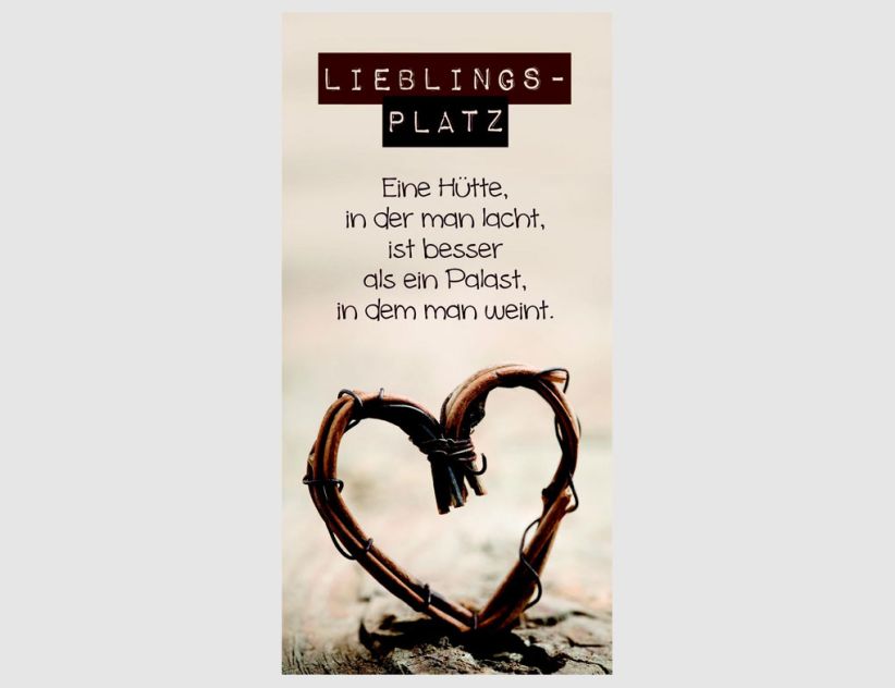 Bild Lieblingsplatz mit Herzmotiv und Spruch
