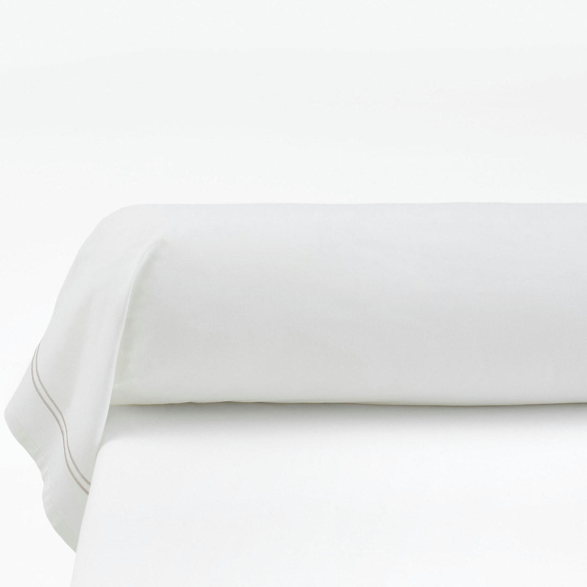 Taie de traversin percale pur coton, Palace