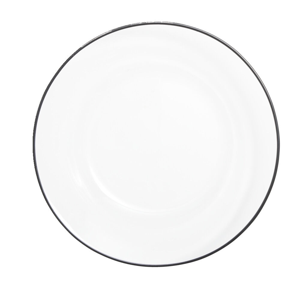 Assiette creuse verre transparent liseré noir Ø23cm