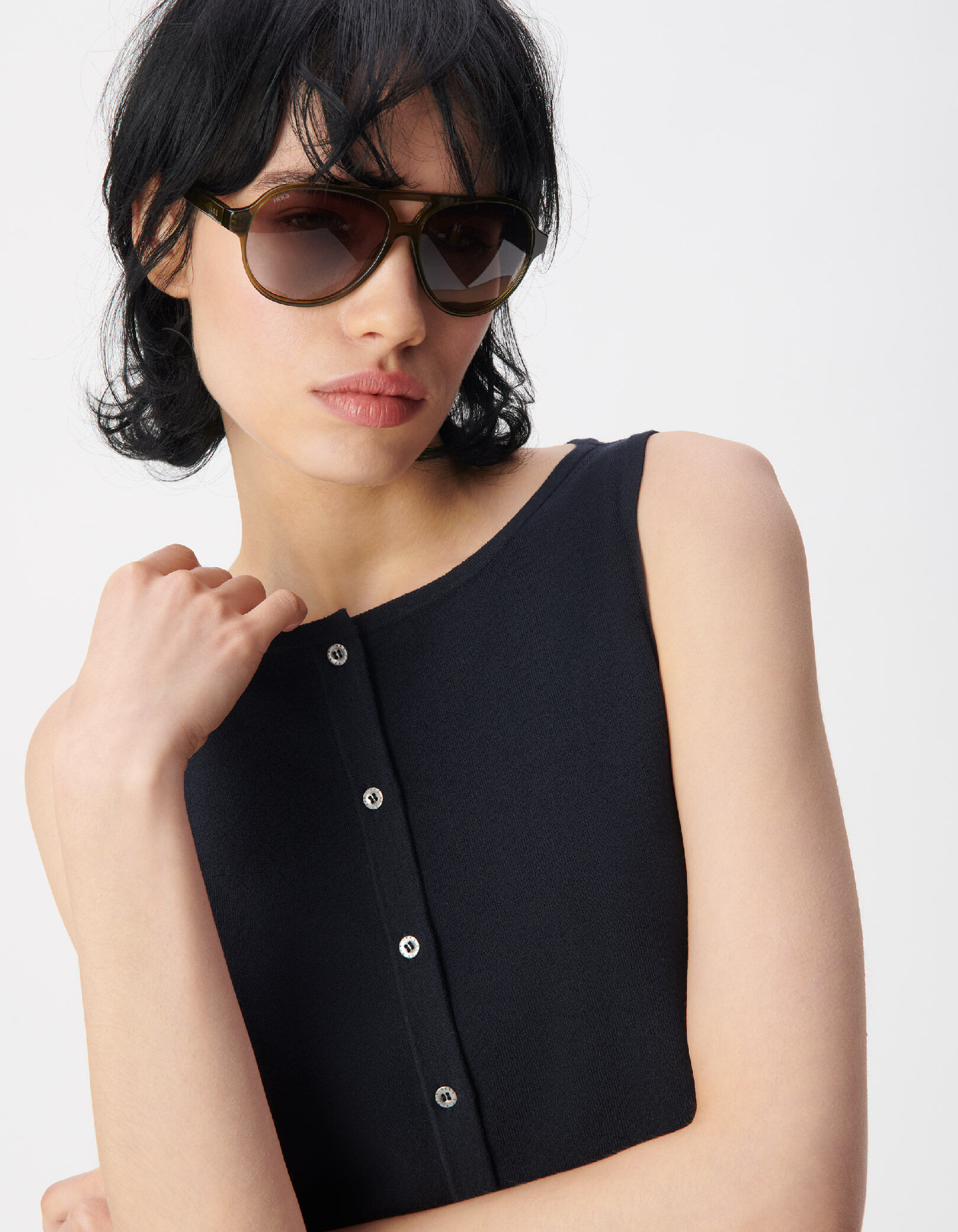 Lunettes solaires Dino aviateur kaki Femme