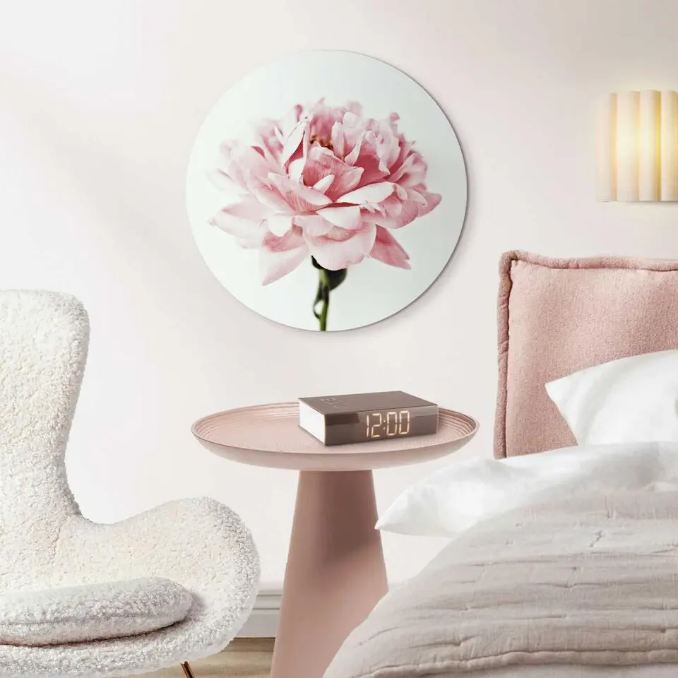 Glasschilderij Pioenroos - &Oslash; 50 - Roze