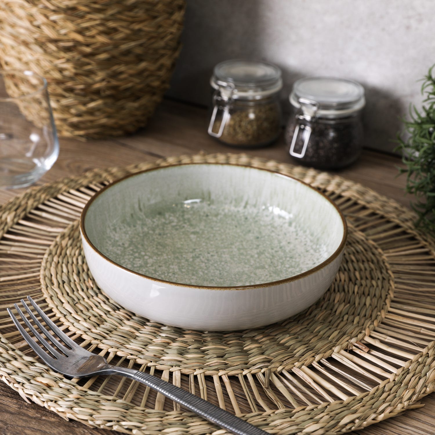 Piatto fondo in ceramica 18 cm fango Nordic Brillo