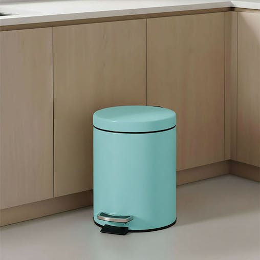 SOGA 4X Stainless Steel Pedal Bin Blue 7L