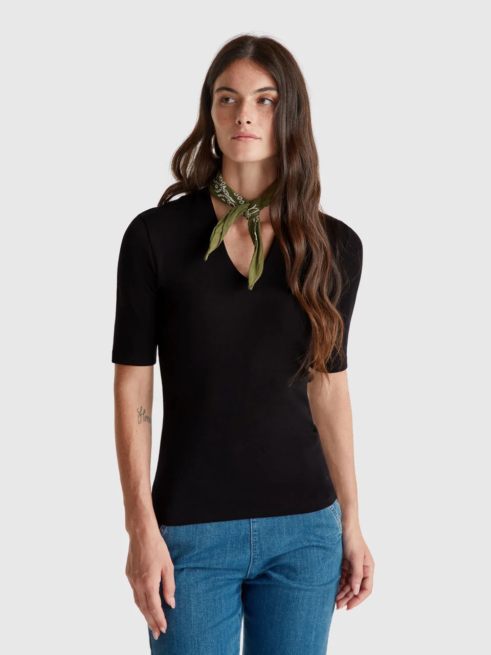 Slim fit t-shirt in long fiber cotton