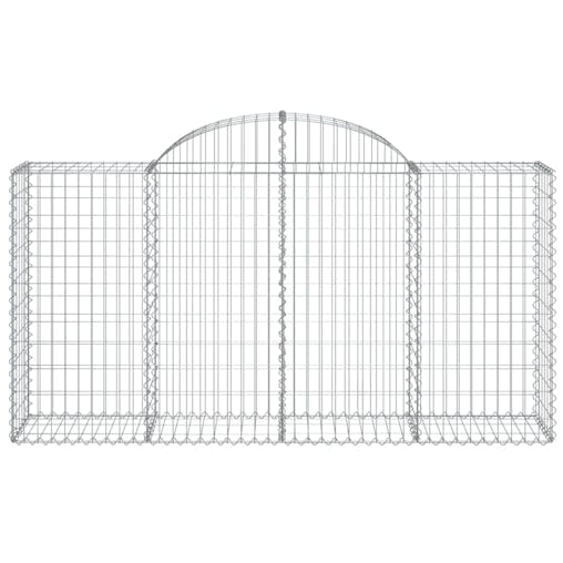 NNEVL Arched Gabion Baskets 2 pcs 200x50x100/120 cm Galvanised Iron