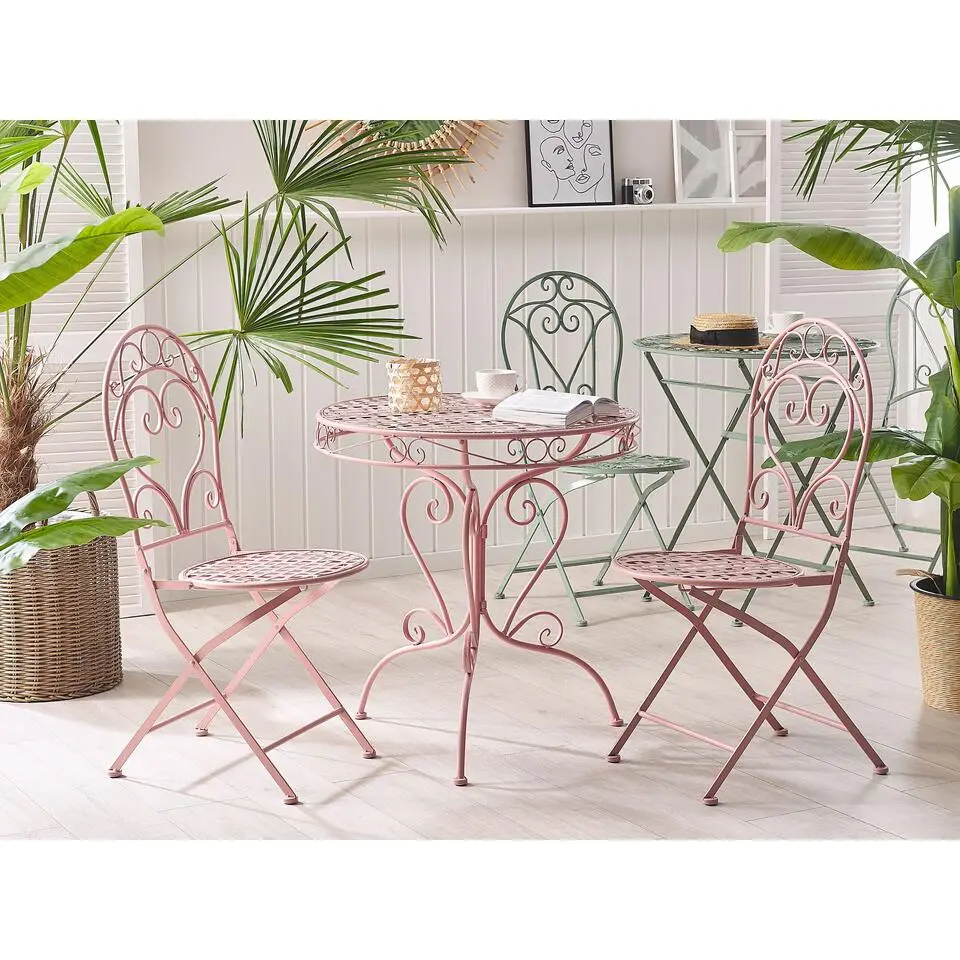 ALBINIA - Tuinstoel set van 2 - Roze - Metaal