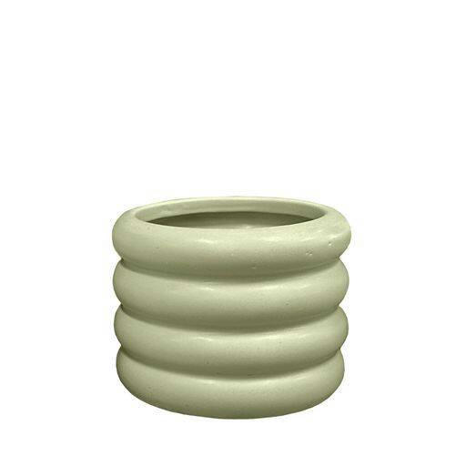 Wave Ripple Indoor Decorative Planter, 8-in, Sage Green