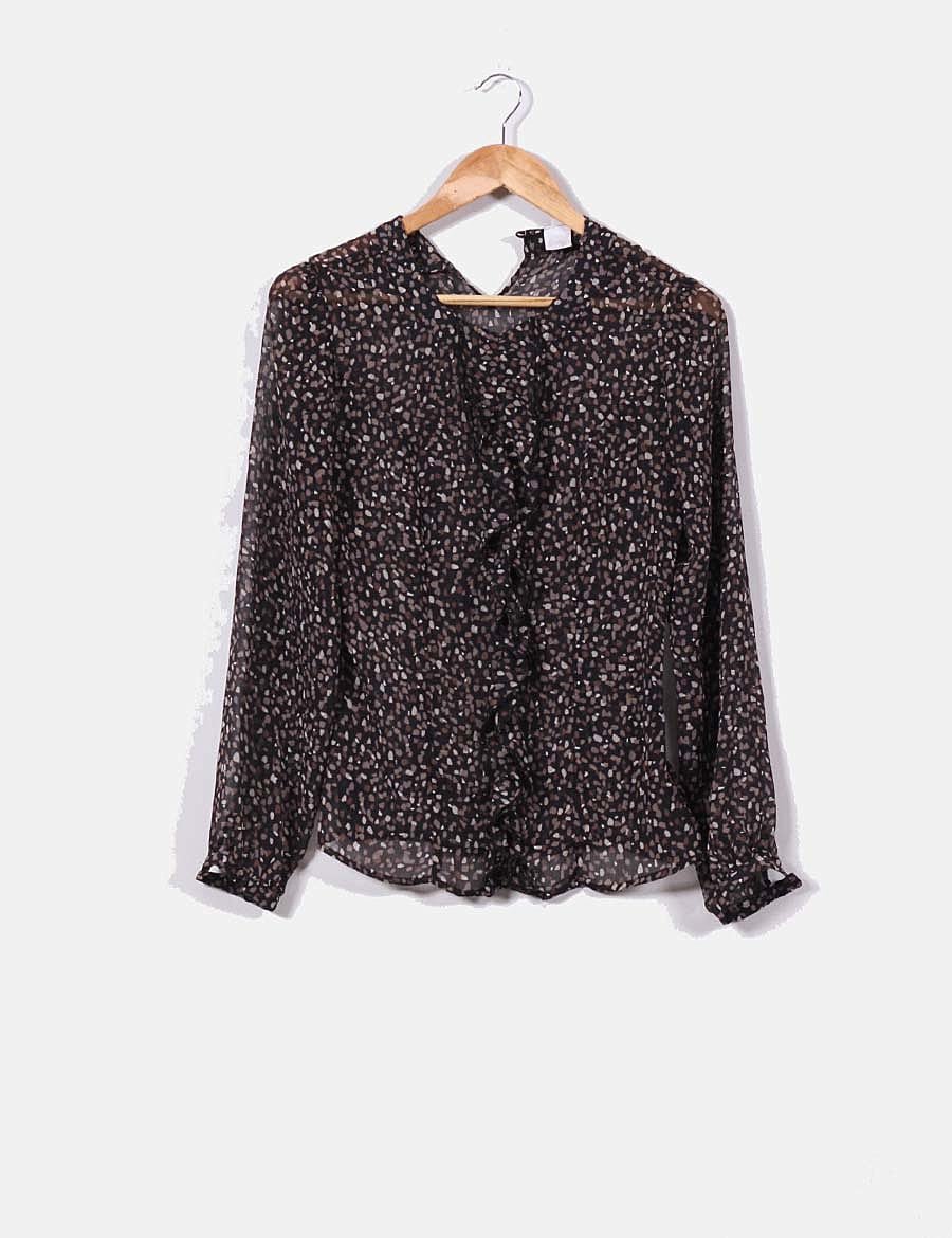 Camaïeu Semi-transparent printed chiffon blouse