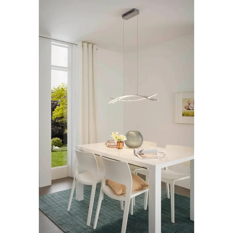 EGLONevadoHanglamp-LED-90cm-Chroom/Wit