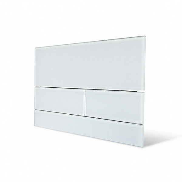 BALNEO - plaque de commande NUI en verre blanc - plaque de déclenchement double touche