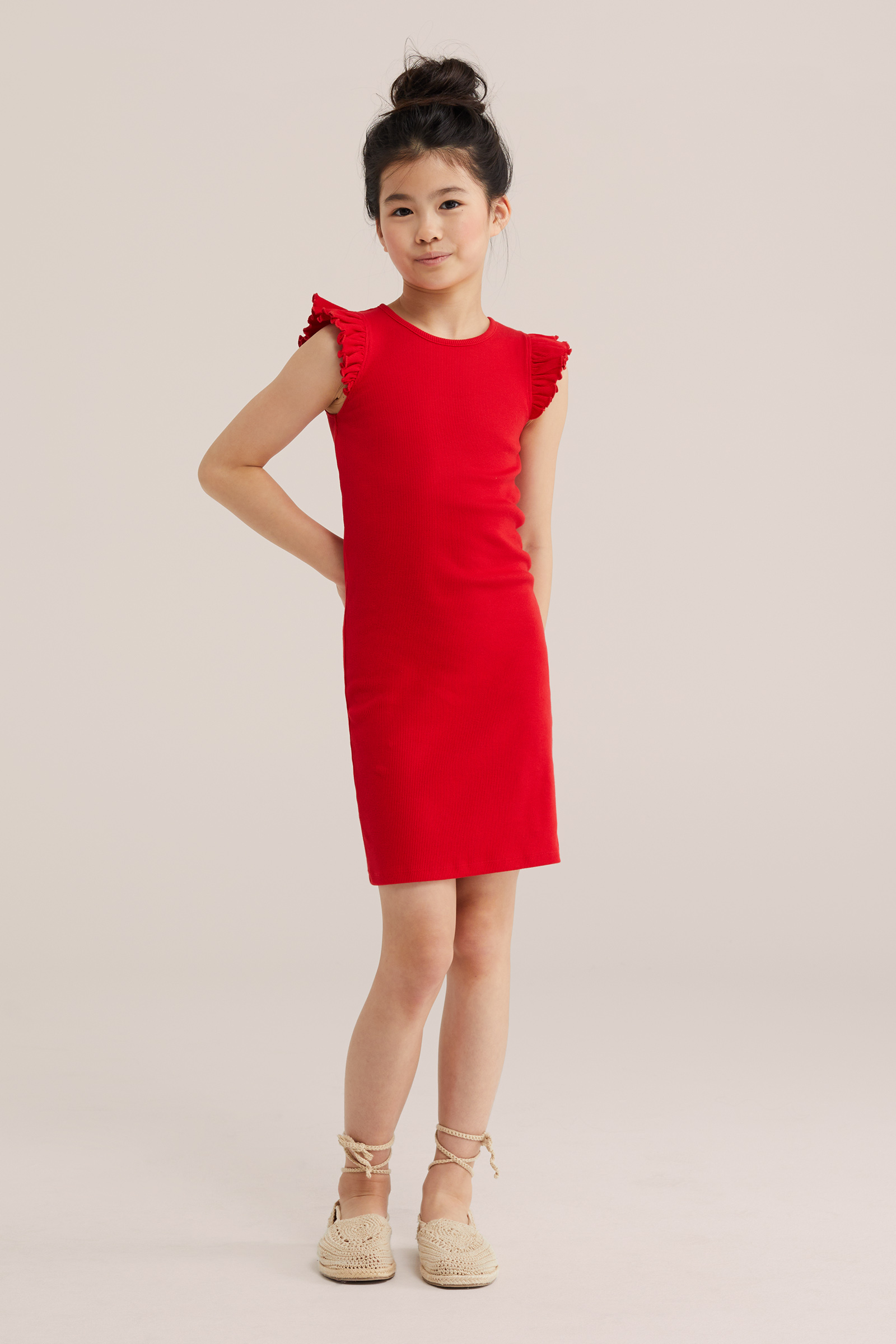 Meisjes jurk van ribstof