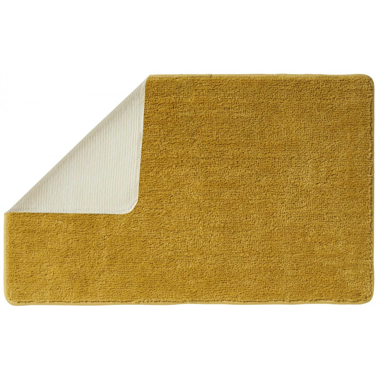 POLYNESIE - Lot de 2 tapis de bain polyester  60x120cm + 50x80cm 60x120cm jaune