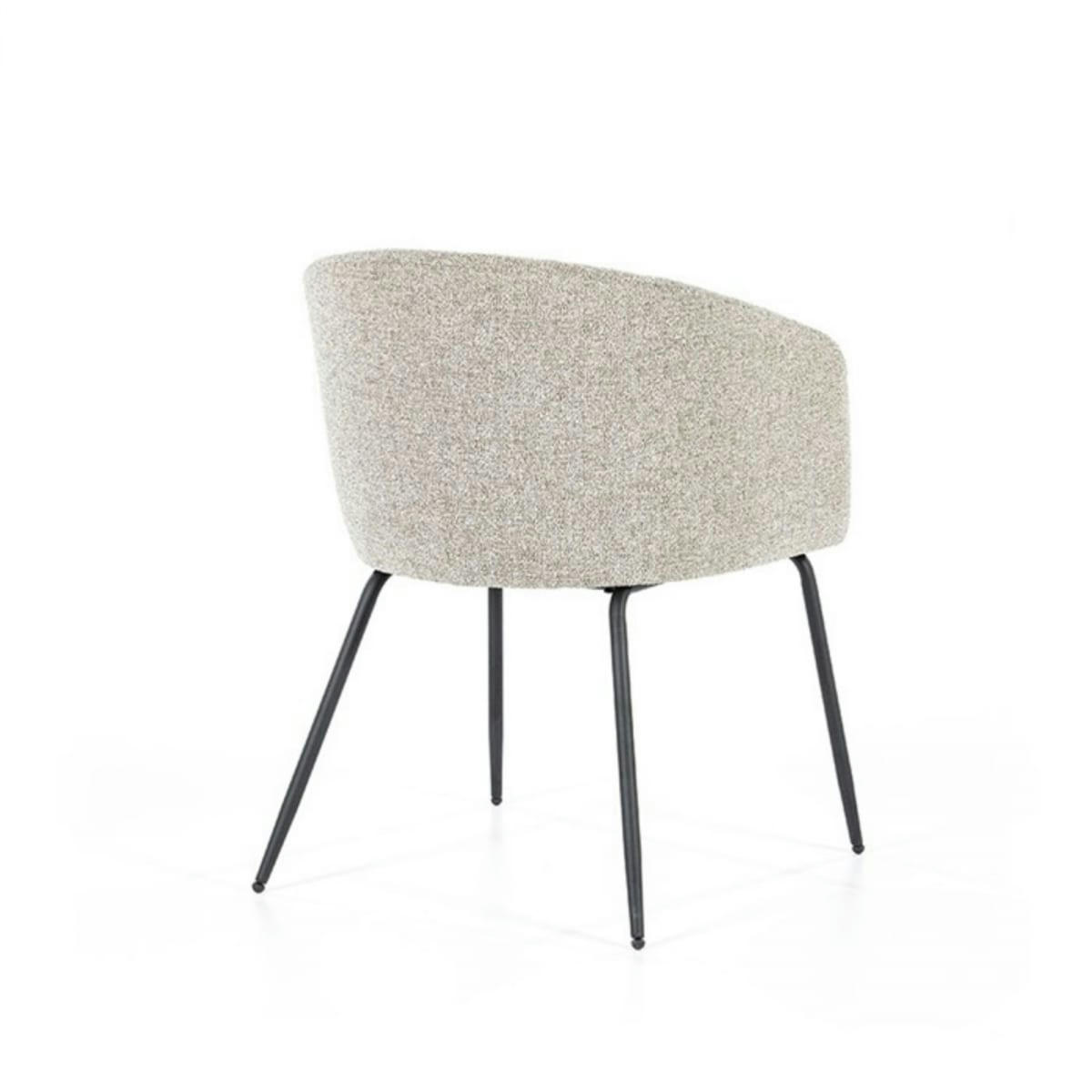 LIZY - Chaise salle à manger en tissu bouclé gris