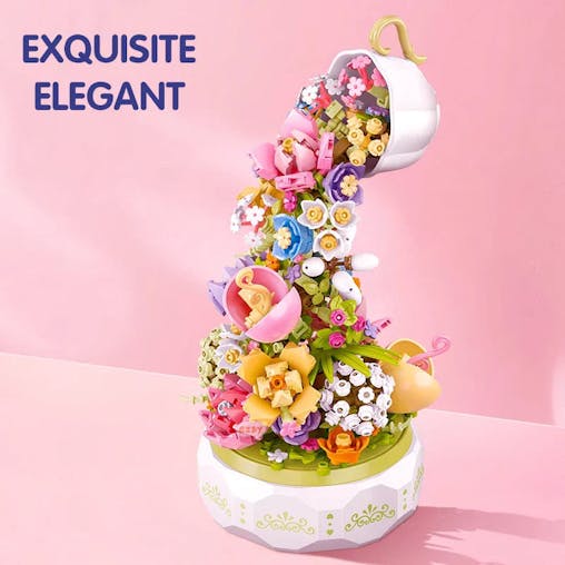 NNEOBA Teacup Flower Lighting Music Box