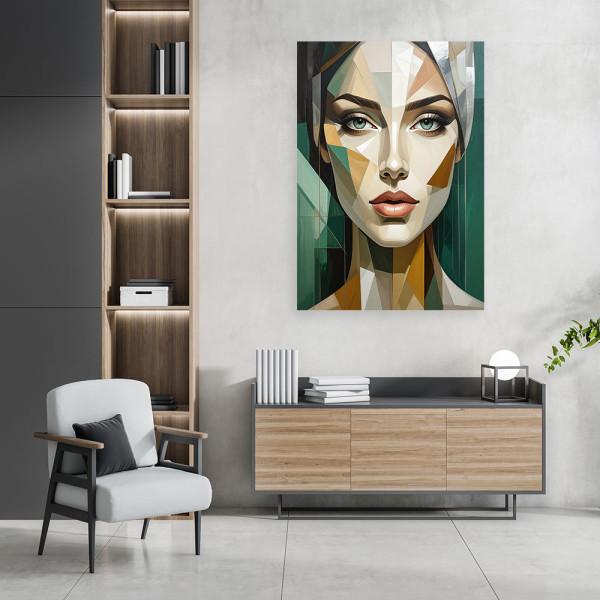 Obraz do salonu sypialni salonu, Abstrakcja Kobieta Zielony 20x30