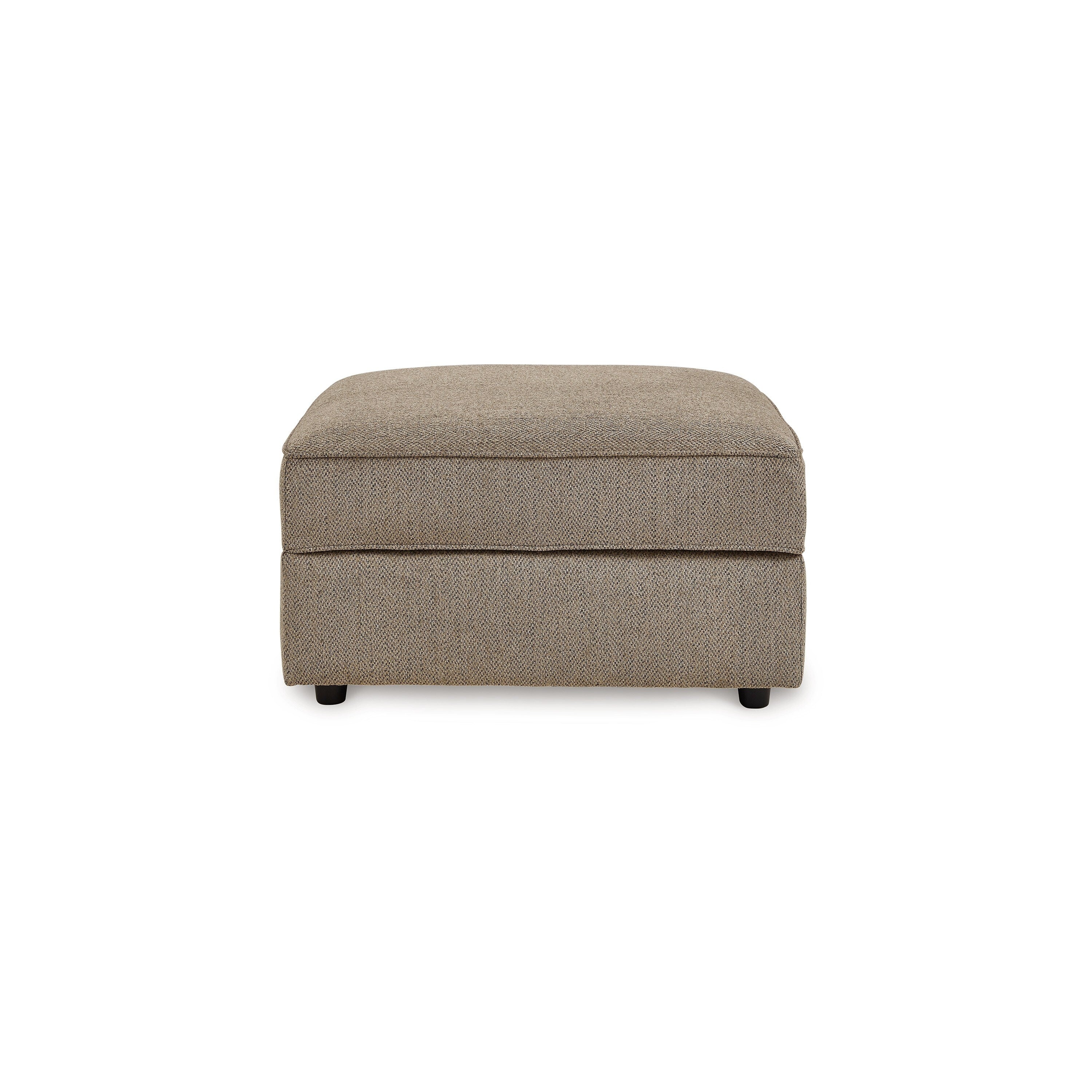 Fola Square Accent Ottoman, 37 Inch Brown, Cupholders with Storage