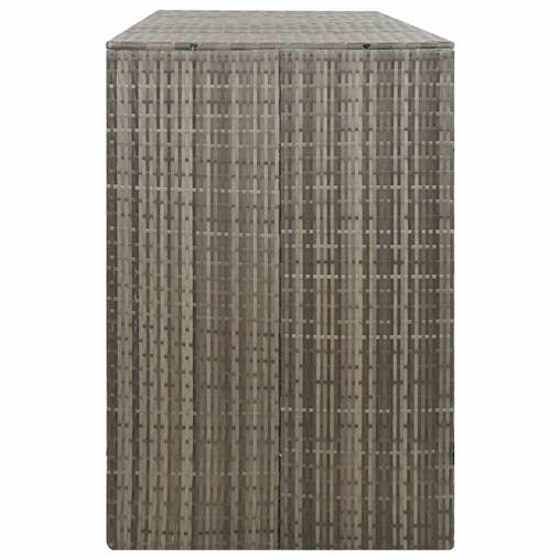 NNEVL Triple Wheelie Bin Shed Grey 207x80x117 cm Poly Rattan