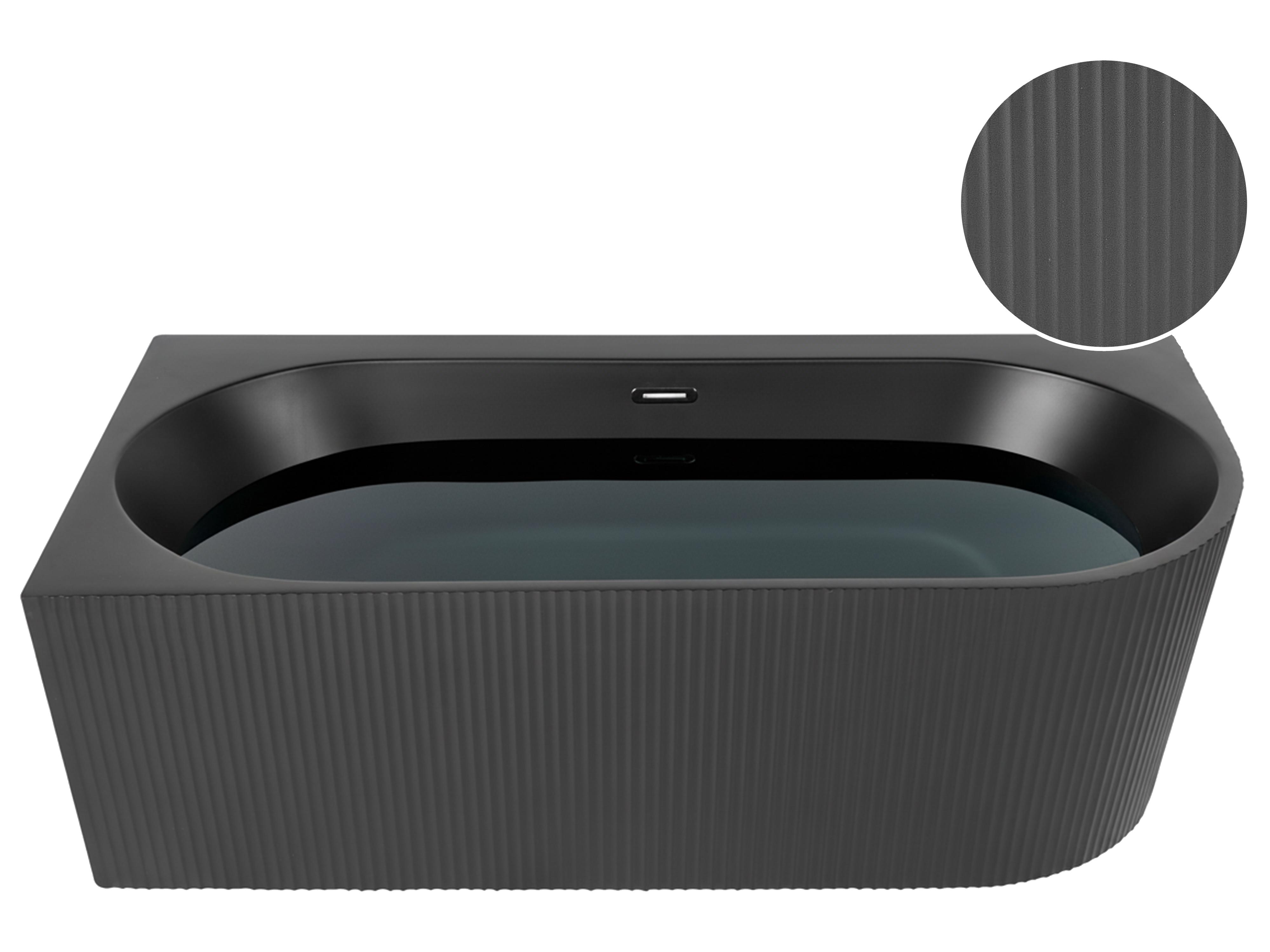 Corner Bath GOCTA Left Hand 1700 x 800 mm Black