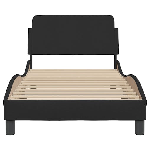 NNEVL Bed Frame with Headboard Black 90x190 cm Fabric