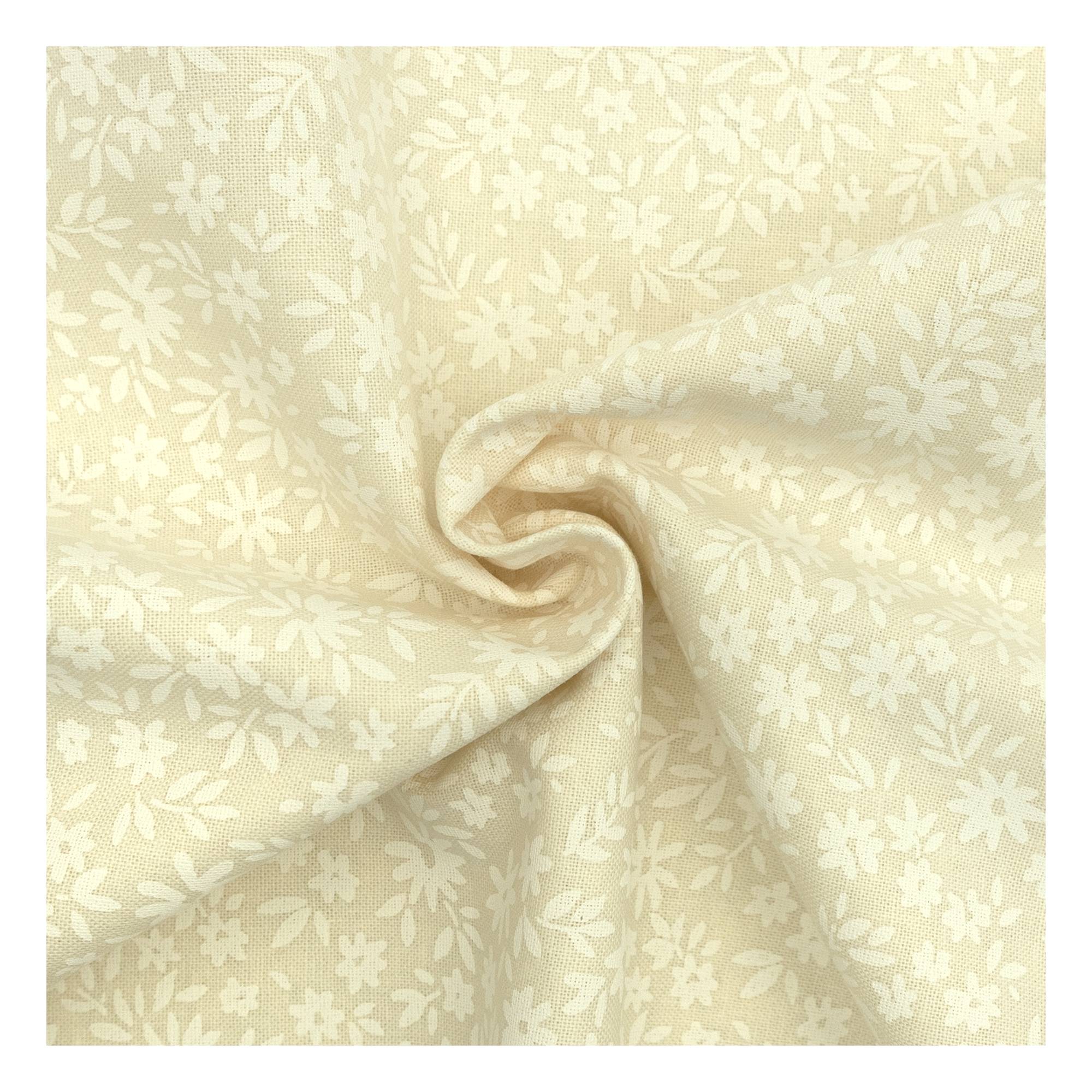 Ivory Daisy Cotton Fabric by the Metre