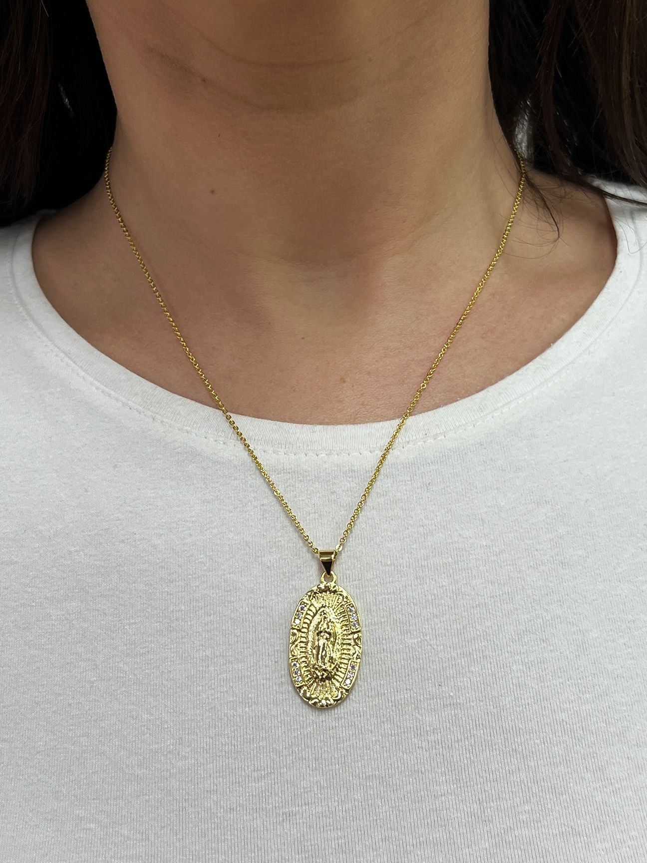 SVNX Virgin Mary Pendant Necklace With Gift Box