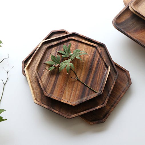 SOGA 25cm Octagon Wooden Acacia Food Serving Tray Charcuterie Board CenterpieceHome Decor