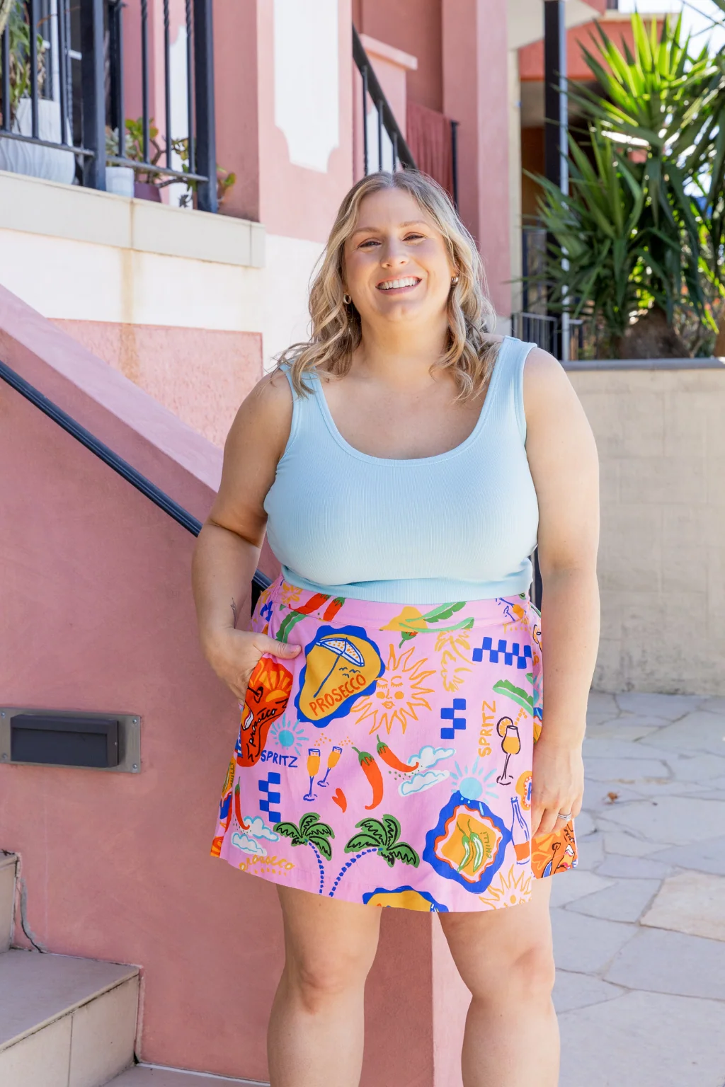Samara Linen Blend Skort in Cin Cin