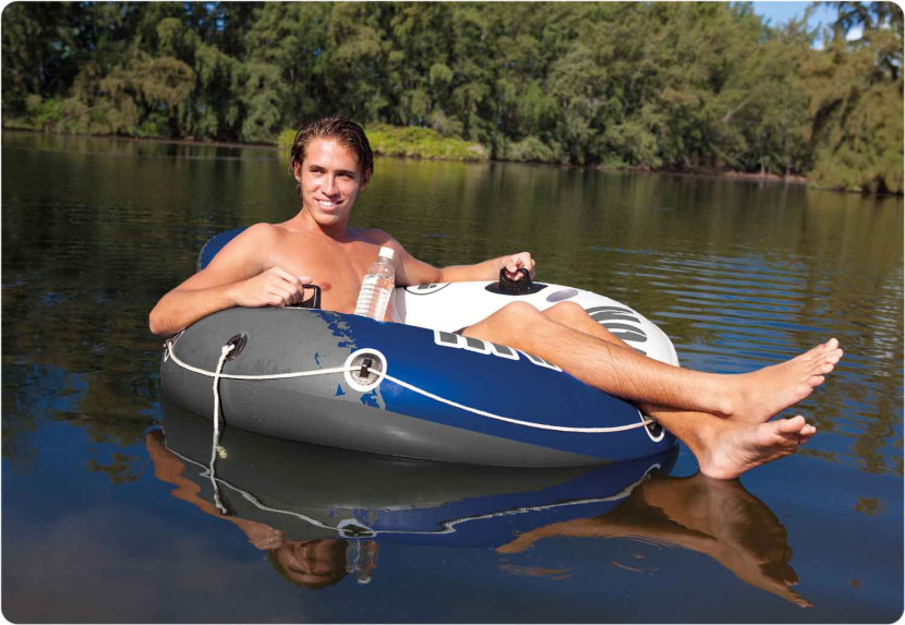 Duży fotel plażowy Intex koło   uchwyty 135cm 58825