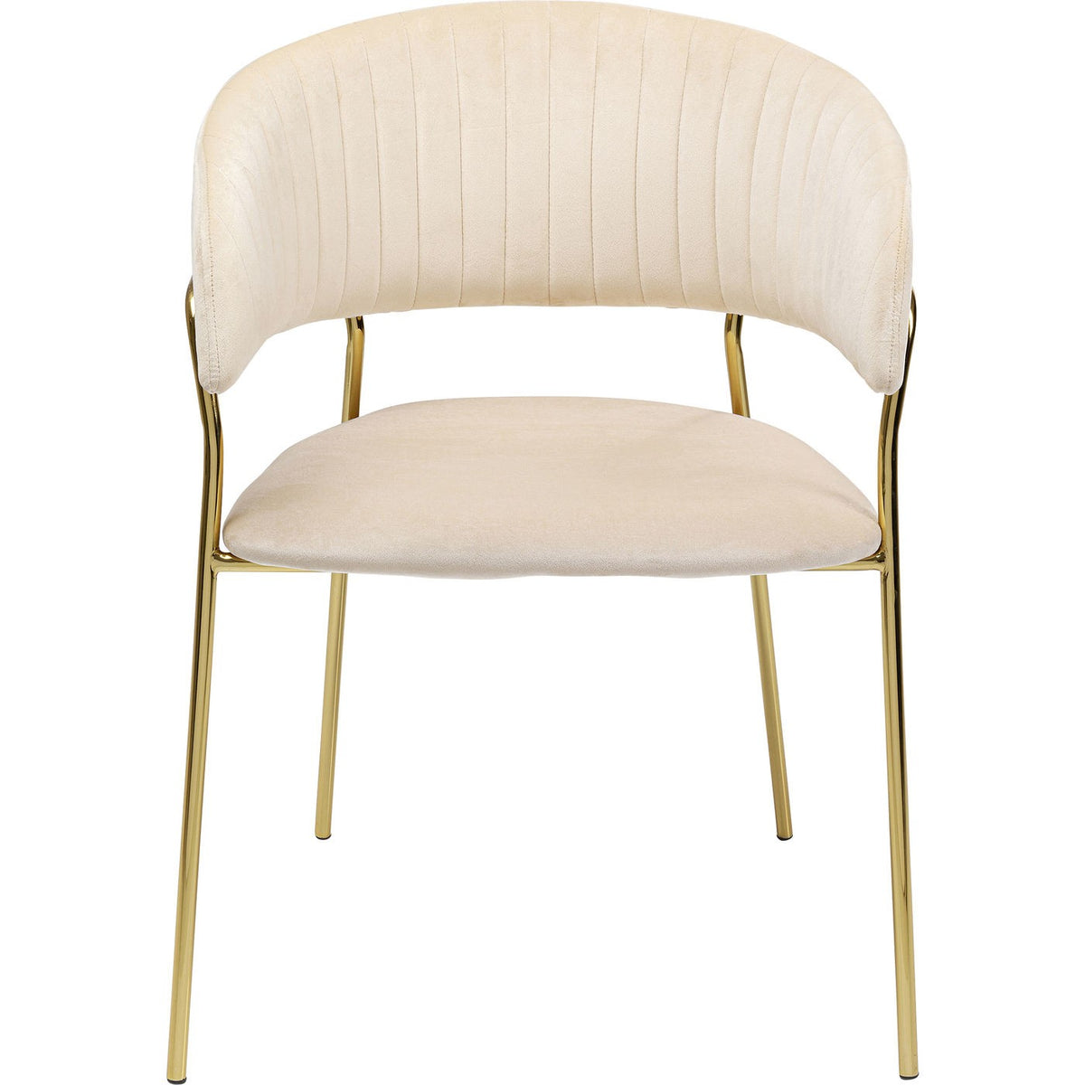 Kare Design Stoel met armleuningen Belle fluweel creme