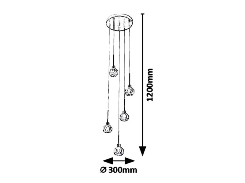 Lampa wisząca złota Kassia 5xG9x5W wym: 120x30x30 cm Rabalux