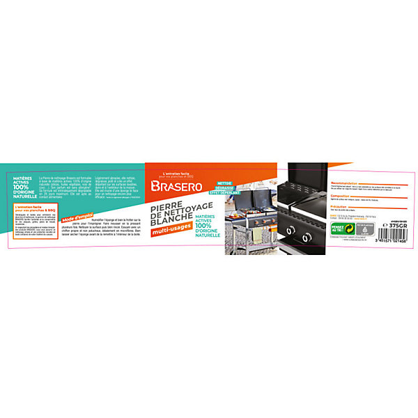 Lot de 2 Pierres Blanche 100 % d'origine naturelleBarbecues et Planchas