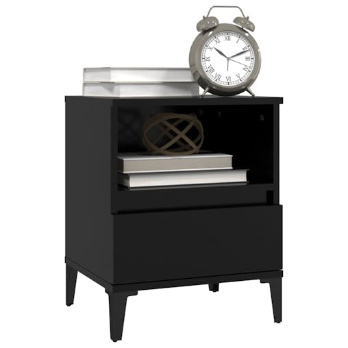 NNEVL Bedside Cabinets 2 pcs Black 40x35x50 cm