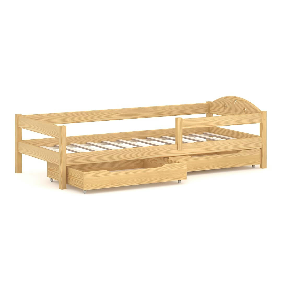 - Lit simple en pin massif 180x80 naturel