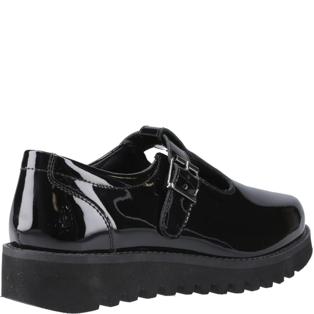 Hush Puppies Florrie T-Bar Patent Senior School Shoes
