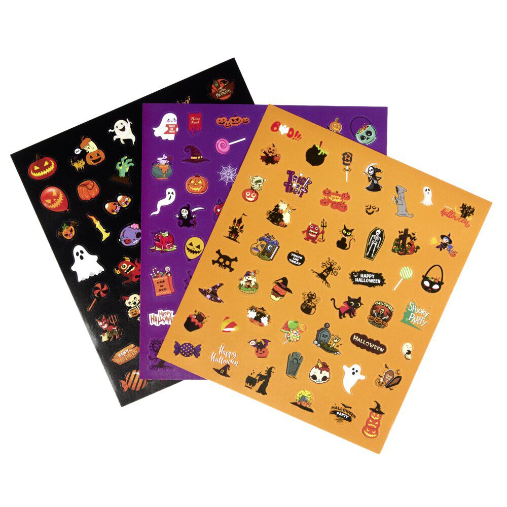 Planche stickers papier x3 thème Halloween 18x21cm