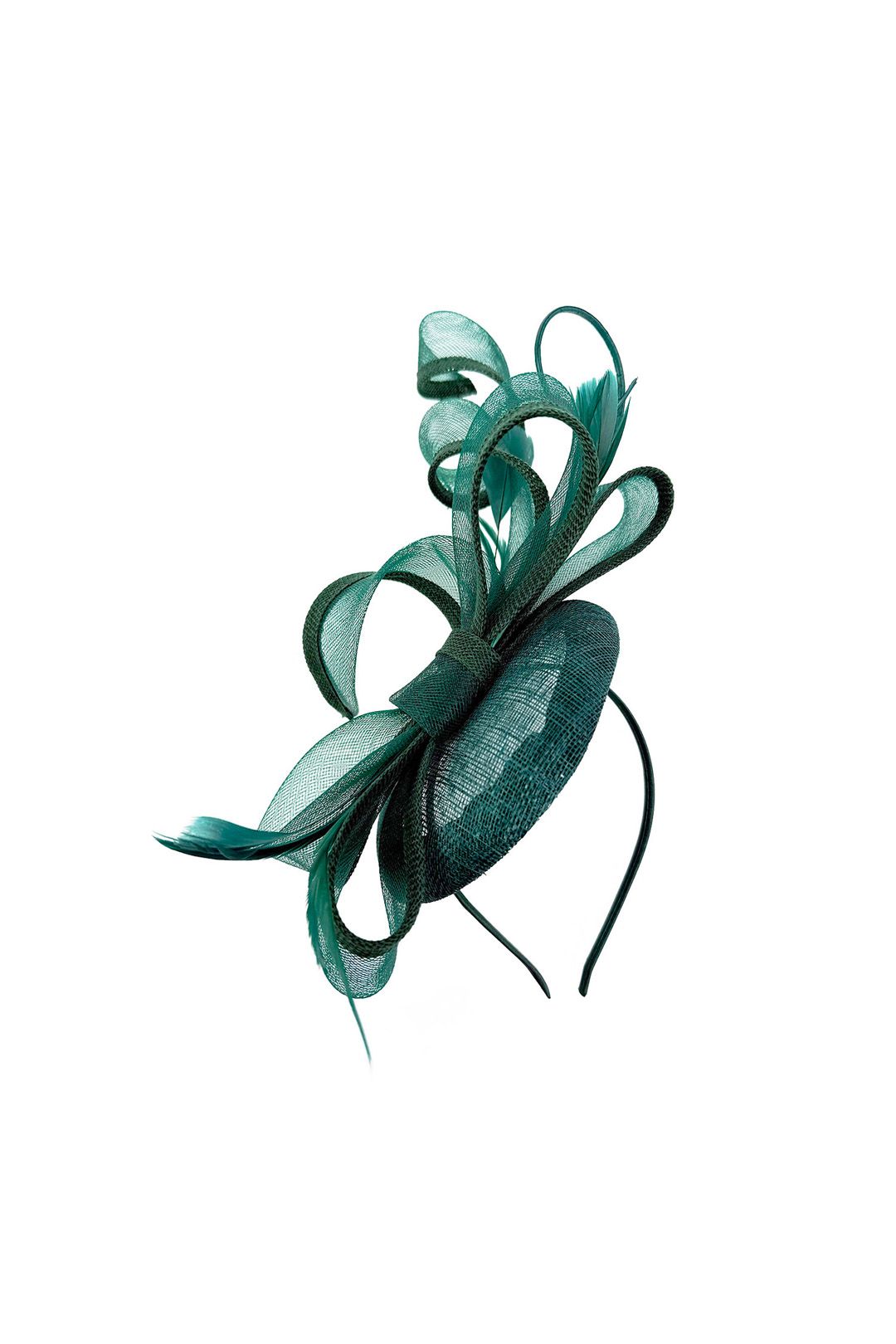 Vellin Elegant Loop Mesh Fascinator with Feather Detail