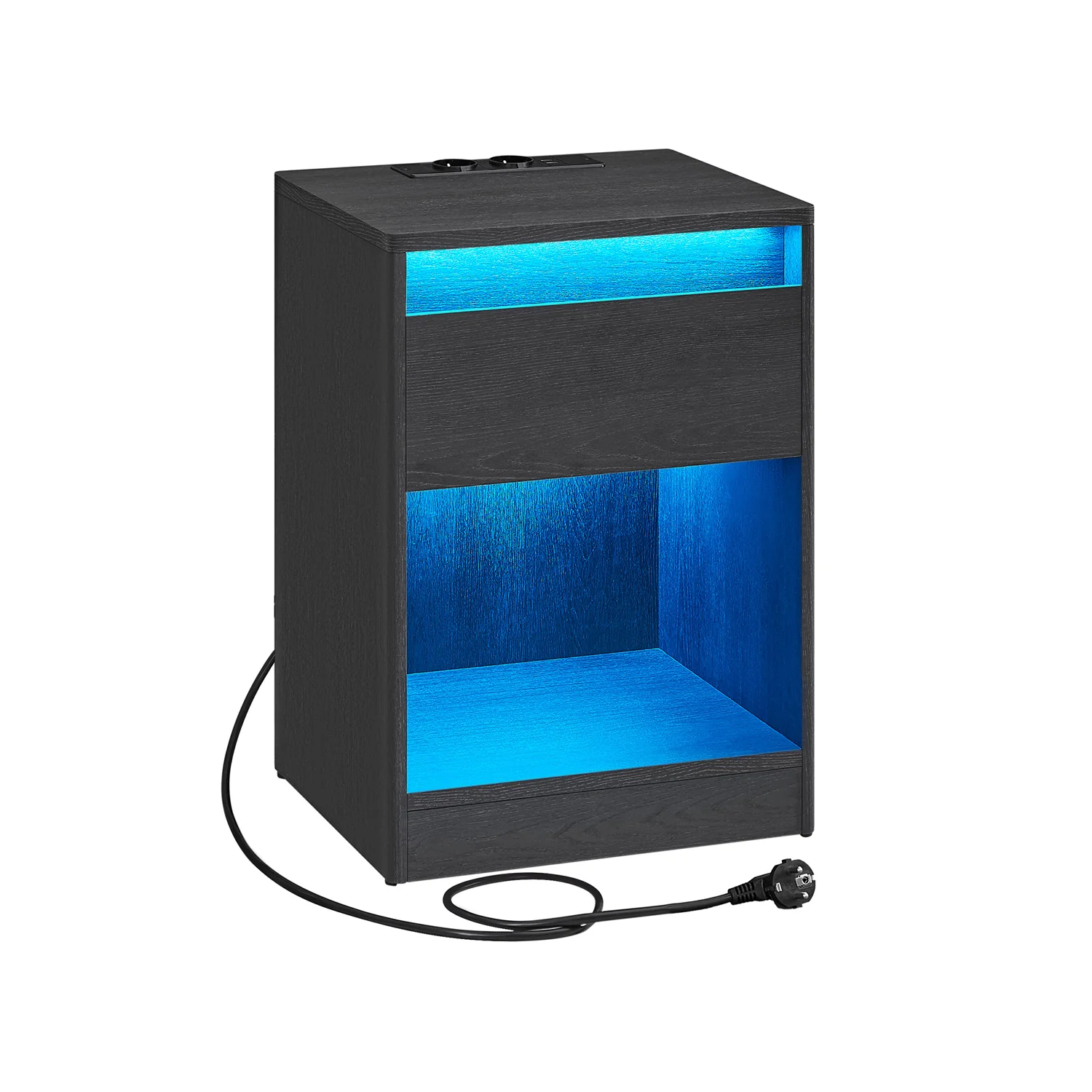 Table de nuit avec multiprise 2 prises électriques 2 ports usb